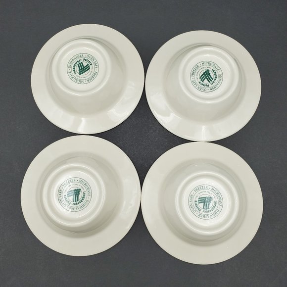 Longaberger Woven Traditions Heritage Green Rim Fruit Dessert Sauce Soup Bowls - Picture 5 of 8